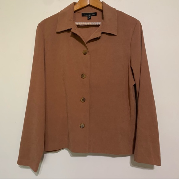 Briggs New York Tan Suede Like Jacket Medium - Picture 1 of 5